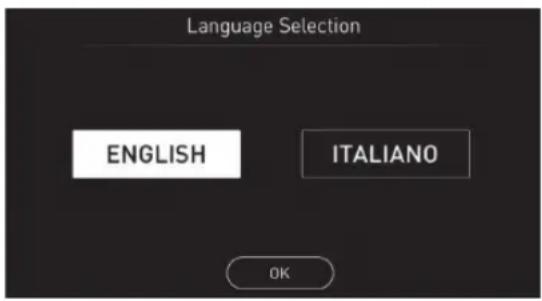 Language Selection ENGLISH ITALIANO OK