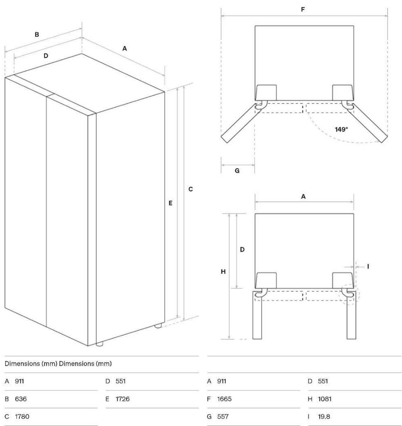 OMEGA OSBS505X - Product Dimensions - 1