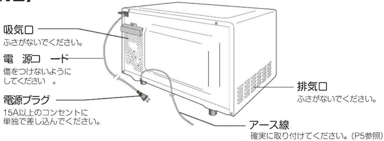 Yamazen PRW-F180 - 各部の名称 - 2