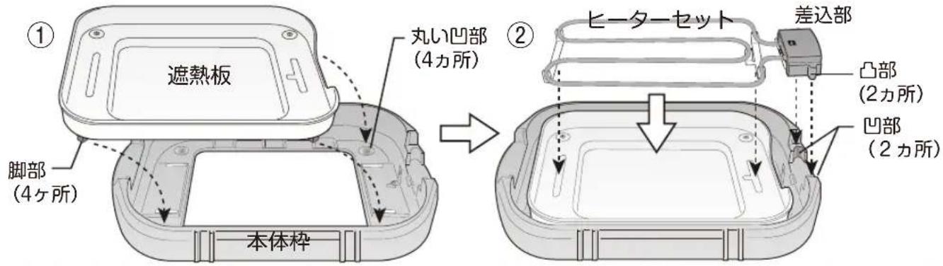 Yamazen YHF-W1301 - 本体枠に遮熱板とヒーターセットを取付ける - 1