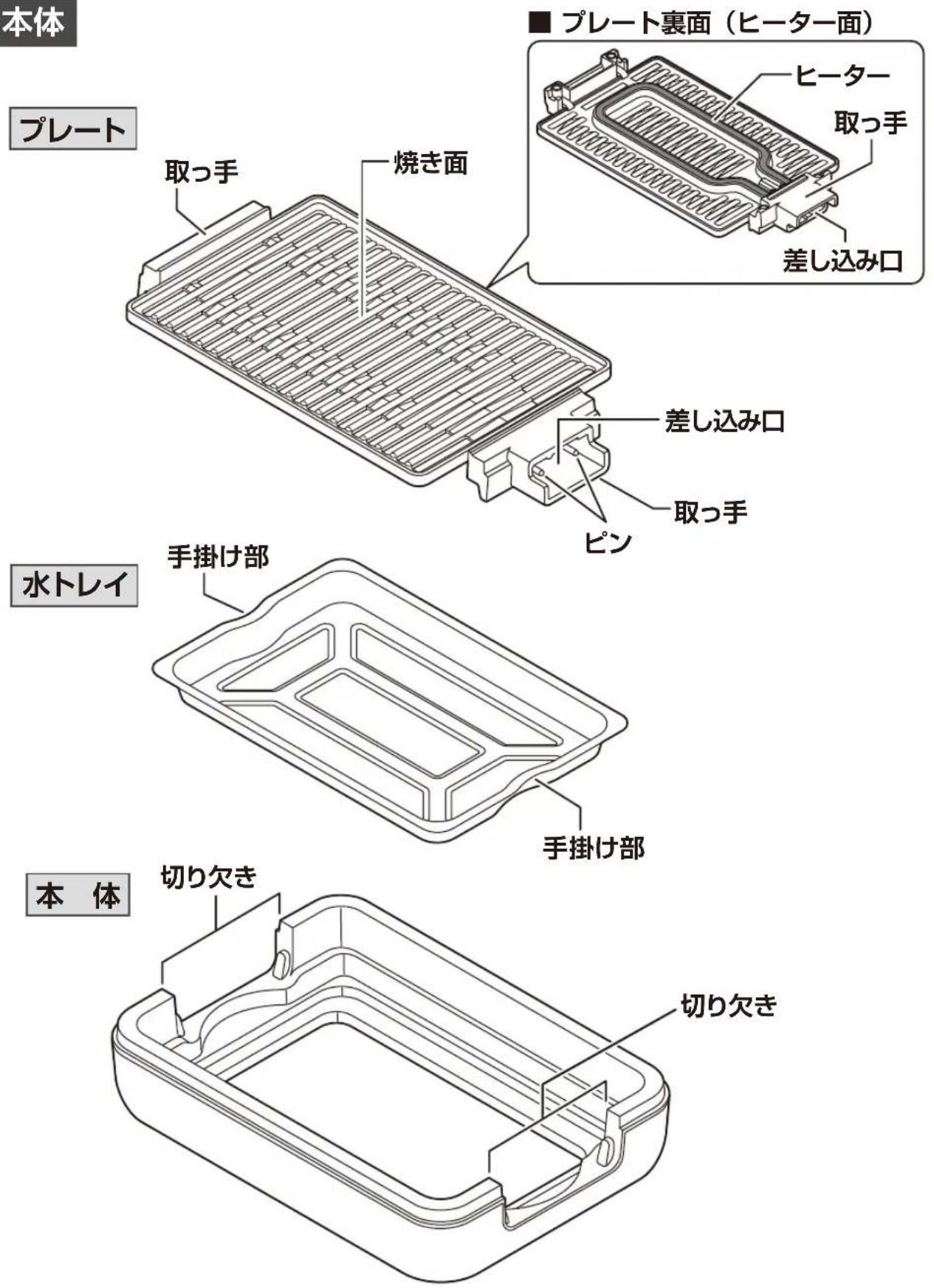 Yamazen YGMA-X100 - 各部の名称 - 1