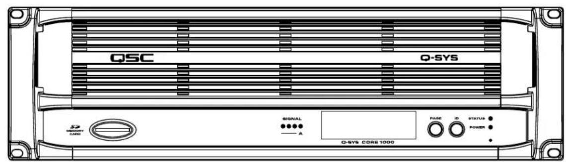QSC Q-SYS S2 MEMORY LANG SIGNAL A PASE ID STATUS POWER Q-SYS CORE 1000