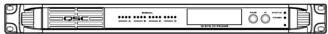 QSC SIGNAL A B C D PAGE ID STATUS POWER Q-SYS I/O FRAME