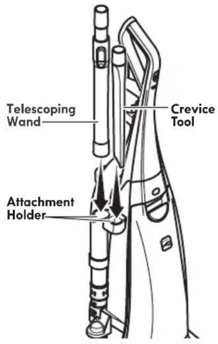 Telescoping Wand Crevice Tool Attachment Holder