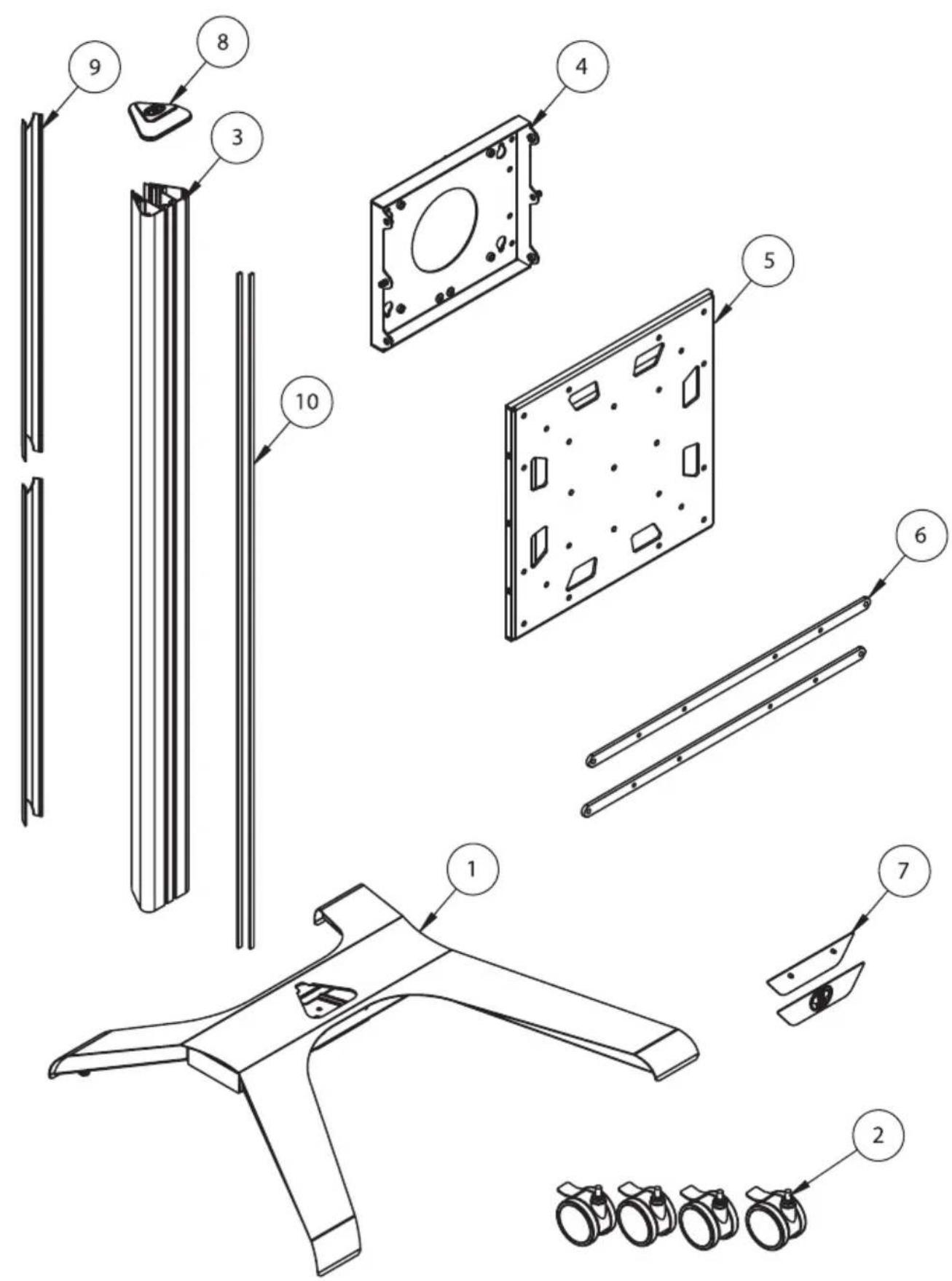 Exploded view diagram of a mechanical assembly with numbered parts for identification