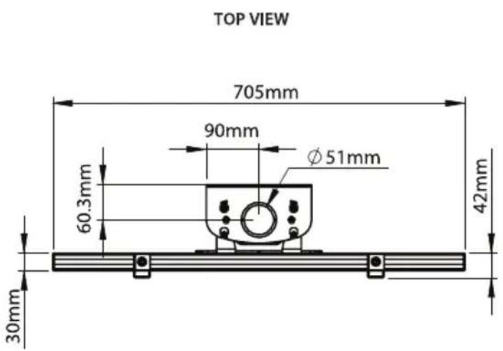 TOP VIEW 705mm 90mm Ø 51mm 60.3mm 42mm 30mm
