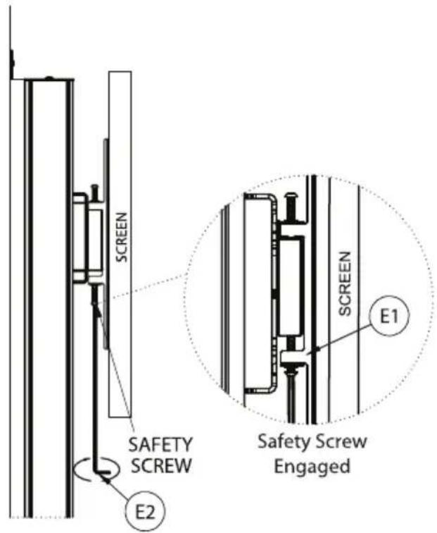 SCREEN SAFETY SCREW E2 SCREEN E1 Safety Screw Engaged