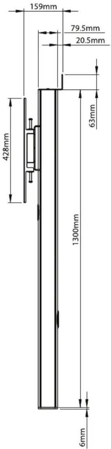 159mm 79.5mm 20.5mm 428mm 63mm 1300mm 6mm