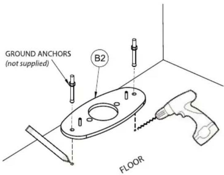 GROUND ANCHORS (not supplied) B2 FLOOR