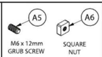 A5 M6 x 12mm GRUB SCREW A6 SQUARE NUT