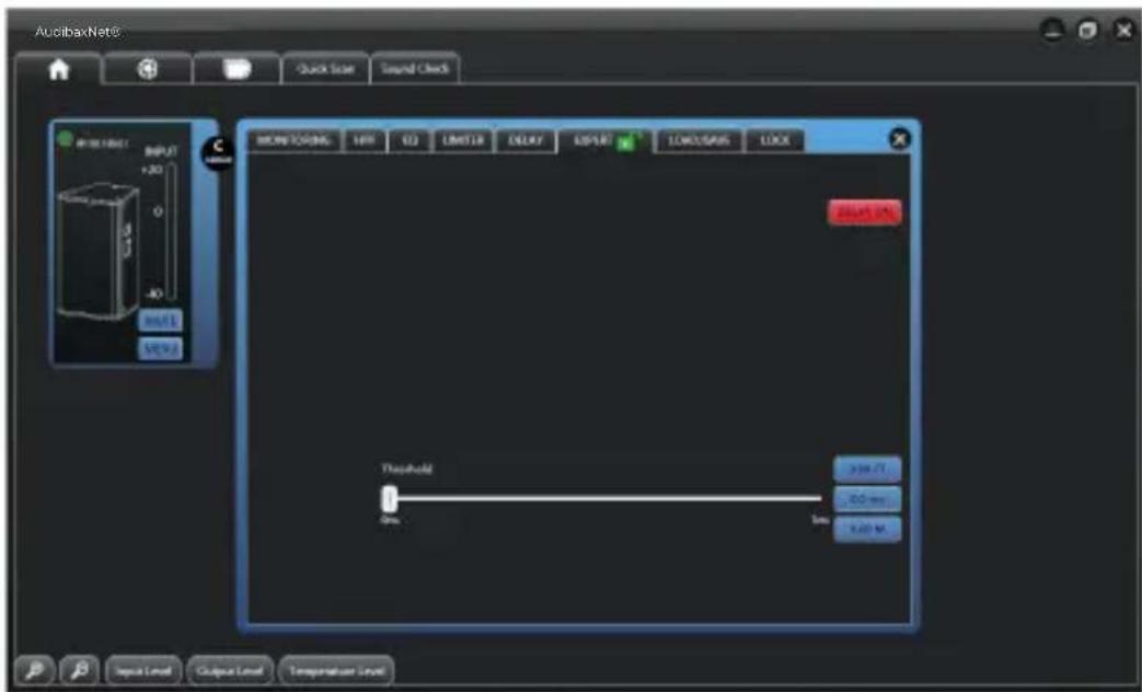 AudiibaxNet® Quick Scan Sound Check NEW TARGET HIV EQ LIMITR DELAY EXPERT LOAD/SPIN LOCK INPUT +20 0 -30 MAX MAX C MOUNTORING 148 EQ LIMITR DELAY EXPERT LOAD/SPIN LOCK 200.05 V Threshold 900 m/s 60 mm 400 m/s Input Level Output Level Temperature Level