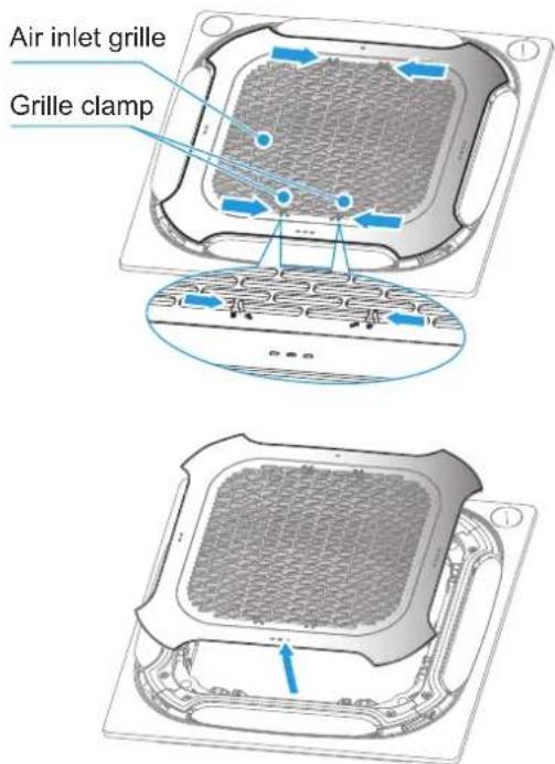 Air inlet grille Grille clamp