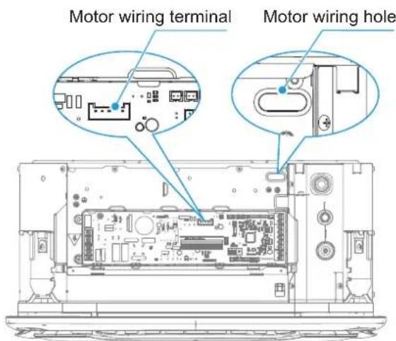 Motor wiring terminal Motor wiring hole