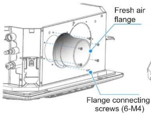 Fresh air flange Flange connecting screws (6-M4)