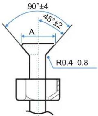 90°±4 45°±2 A R0.4-0.8