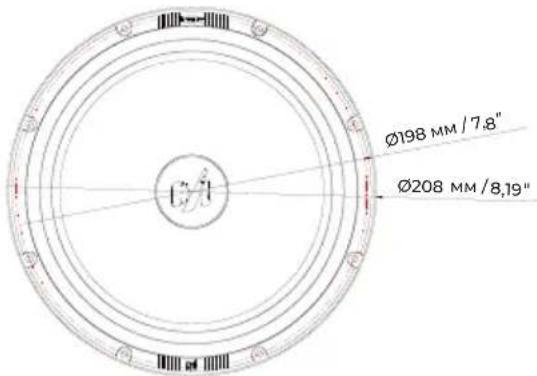 Ø198 MM / 7,8" Ø208 MM / 8,19"