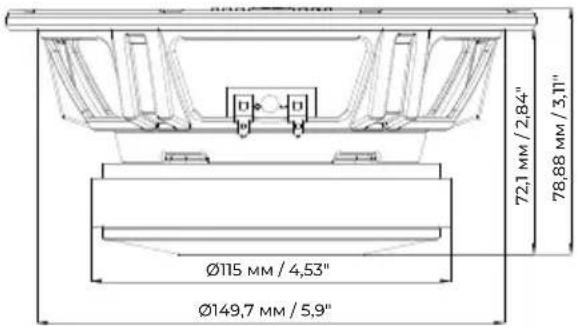 72,1 MM / 2,84" 78,88 MM / 3,11" Ø115 MM / 4,53" Ø149,7 MM / 5,9"