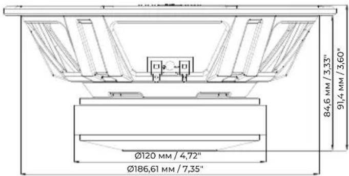 84,6 MM / 3,33" 91,4 MM / 3,60" Ø120 MM / 4,72" Ø186,61 MM / 7,35"