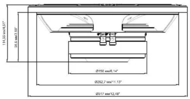 114,95 mm/4,5" 98.6 mm/2.8" Ø156 mm/6,14" Ø282,7 mm/11,13" Ø317 mm/12,48"