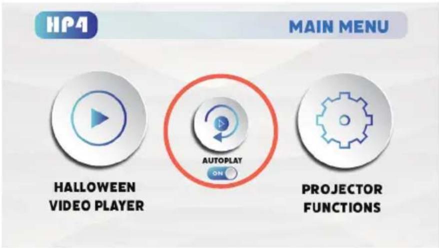 HPA MAIN MENU HALLOWEEN VIDEO PLAYER AUTOPLAY ON PROJECTOR FUNCTIONS