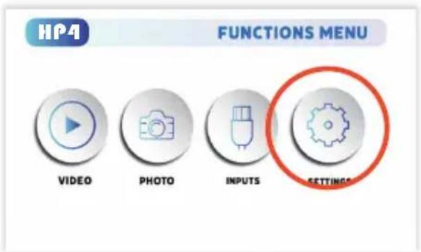HPA FUNCTIONS MENU VIDEO PHOTO INPUTS SETTINGS
