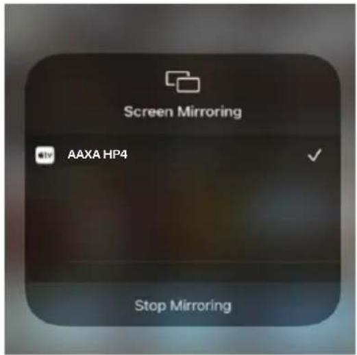 Screen Mirroring AAXA HP4 Stop Mirroring