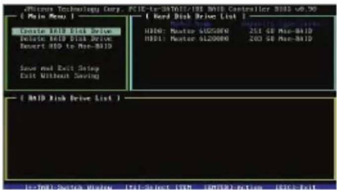 Apterus Technology Corp. AFCIE-to-SATNT1/IDE MUID Controller BID3 v0.90 [ Main Menu ] Create AID Disk Drive Delete AID Disk Drive Convert AID to Non-BIID Save and Exit Setup Exit Without Saving [ Nerd Disk Drive List ] HDD0: Huate 6U25000 251 GB Mac-BiID HDD1: Huate 6L20000 203 GB Mac-BiID [ AID Disk Drive List ] In-Print-Selects Wizard Left-Select With End-Print-Option [BID] - Exit