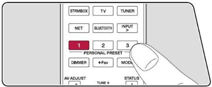 STRMBOX TV TUNER NET BLUETOOTH INPUT > 1 2 3 PERSONAL PRESET DIMMER + Fav MOD AV ADJUST TUNE + STATUS