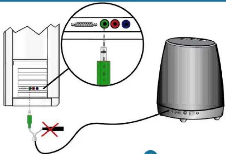 Diagram showing connection between a server and a speaker device, with labeled ports and wiring diagram