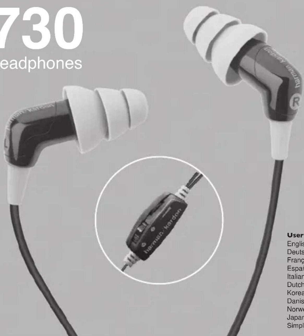 730 headphones HAI TAIUAN KARDON User Englis Deuts Franç Españ Italian Dutch Korea Danis Norwe Japan Simpli