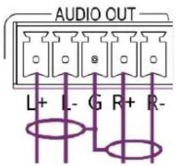 AUDIO OUT L+ L- G R+ R-