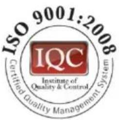 ISO 9001:2008 IQC Institute of Quality & Control Certified Quality Management System