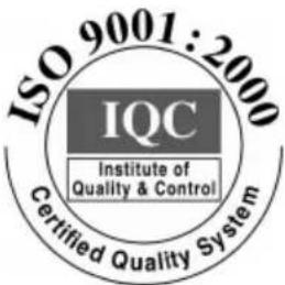 ISO 9001:2000 IQC Institute of Quality & Control Certified Quality System