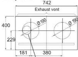 742 Exhaust vent 400 Ø190 Ø190 229 181 380