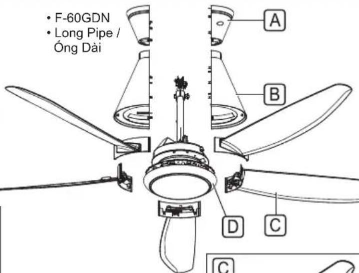 • F-60GDN • Long Pipe / Ống Dải