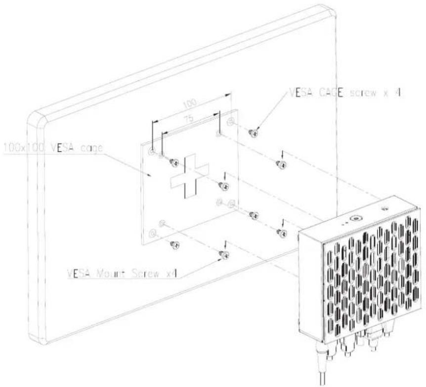 100x100 VESA cage 75 100 VESA CAGE screw x 4 VESA Mount Screw x 4