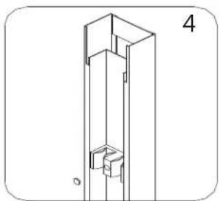 Technical line drawing of a vertical structural component with internal components (no text or symbols)