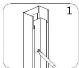 Technical line drawing of a mechanical assembly with a cylindrical component and a labeled part (no text or symbols present)