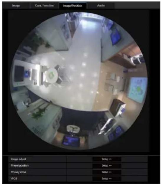 Image Cam. Function Image/Position Audio Image adjust Setup >> Preset position Setup >> Privacy zone Setup >> VIGS Setup >>