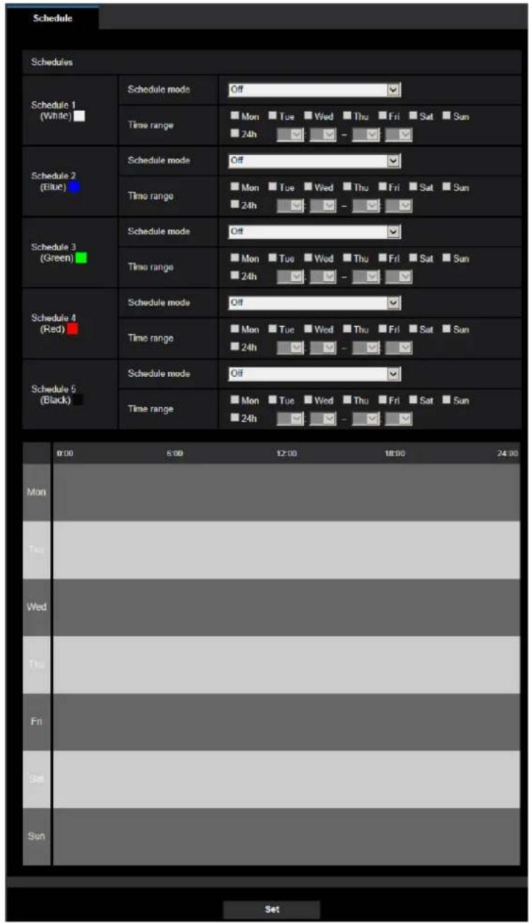 Schedule Schedules Schedule 1 (White) Schedule 2 (Blue) Schedule 3 (Green) Schedule 4 (Red) Schedule 5 (Black) 0:00 6:00 12:00 18:00 24:00 Mon Tue Wed Thu Fri Sat Sun Time range Mon Tue Wed Thu Fri Sat Sun 24h - - - - - - - - - - - - - - - - - - - - - - - - - - - - - - - - - - - - - - - - - - - - - - - - - - - - - - - - - - - - - - - - - - - - - - - - - - - - - - - - - - - - - - - - - - - - - - - - - - - - -