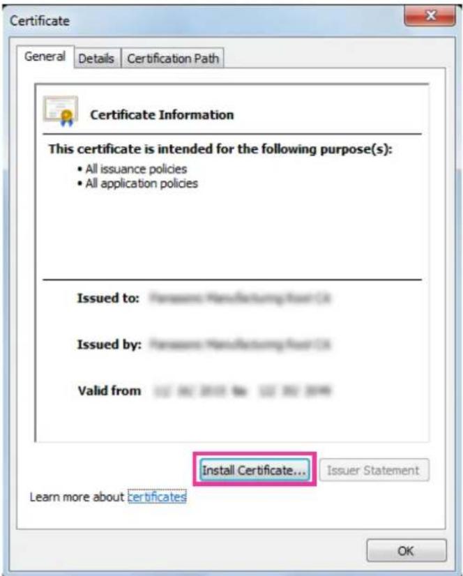 Certificate General Details Certification Path Certificate Information This certificate is intended for the following purpose(s): • All issuance policies • All application policies Issued to: Unsourced Manufacturing Fund IX Issued by: Unsourced Manufacturing Fund IX Valid from: Install Certificate... Issuer Statement Learn more about certificates OK