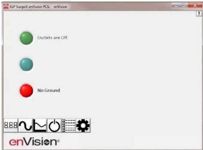 ESP SurgeX enVision PCS: enVision Outlets are Off. No Ground 8.8.8 ~ ~ O enVision®