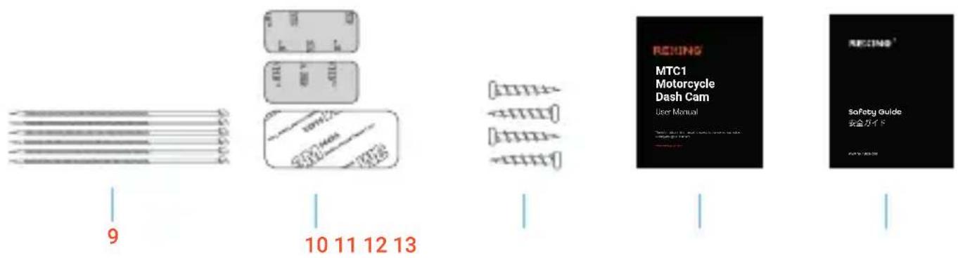 9 10 11 12 13 REKING MTC1 Motorcycle Dash Cam User Manual REKING® Safety Guide 安全ガイド