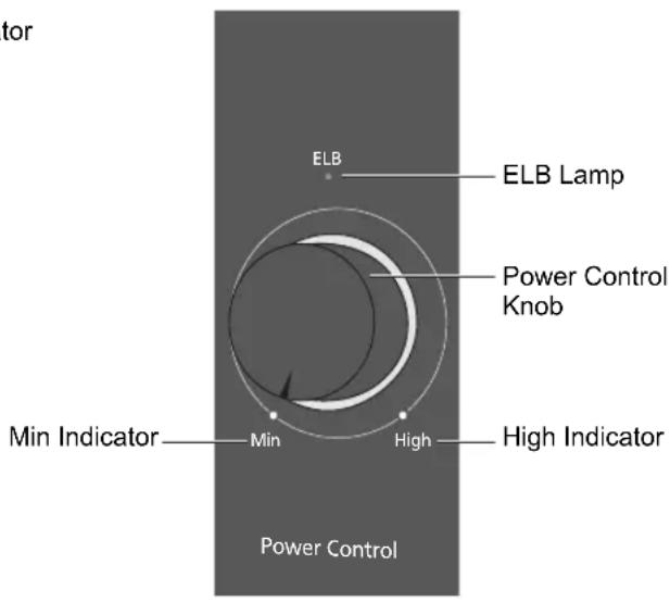 ELB ELB Lamp Power Control Knob Min Indicator Min High High Indicator Power Control