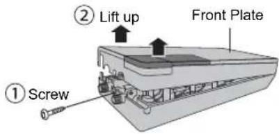 ① Screw ② Lift up Front Plate
