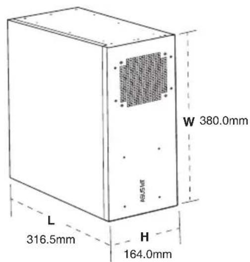 W 380.0mm H 164.0mm L 316.5mm H H25/MT