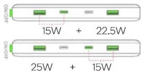 15W + 22.5W 25W + 15W