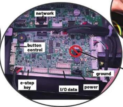 network button control ground e-stop key I/O data power