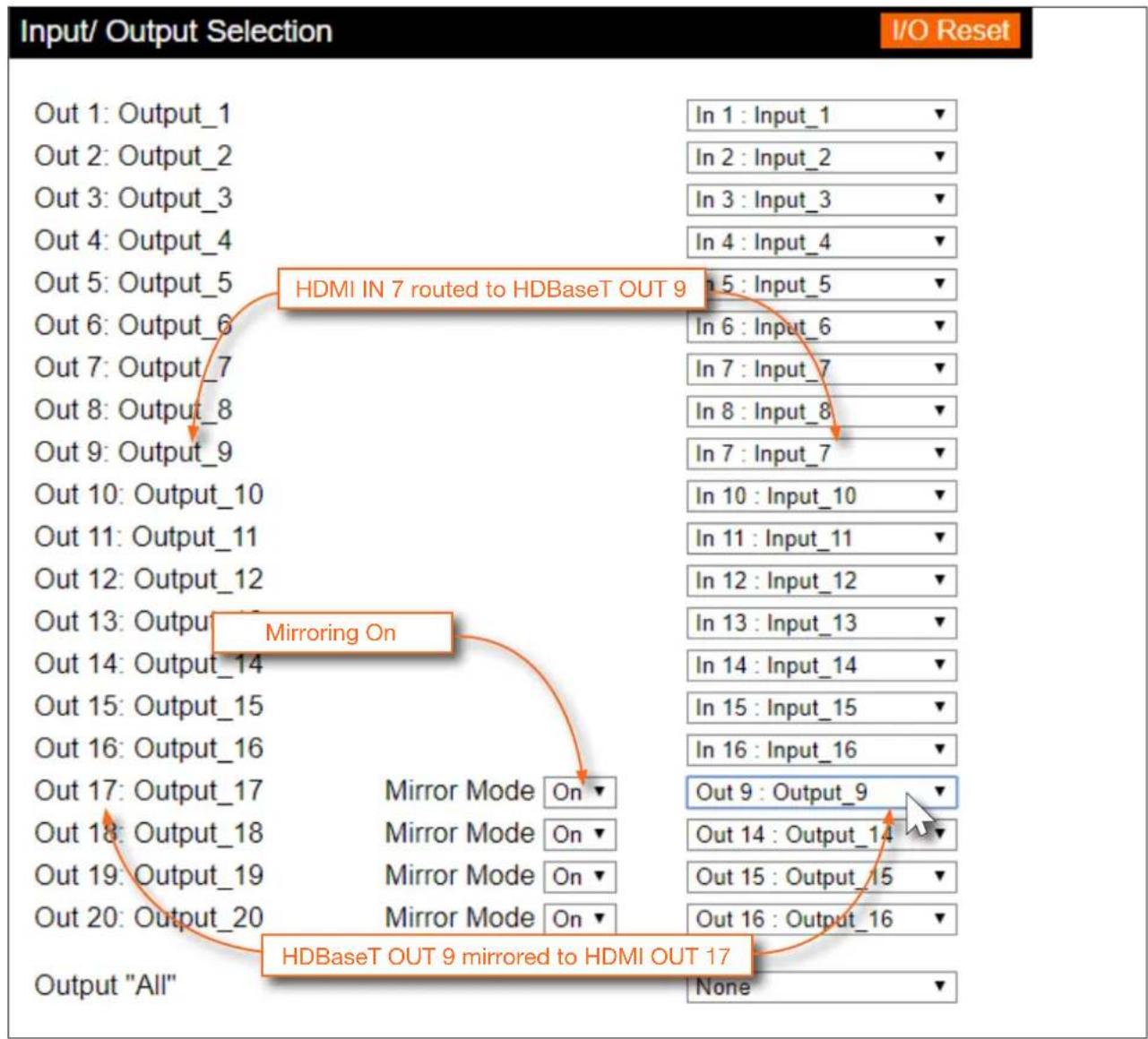 Atlona AT-UHD-PRO3-1616M - Changing the Mirrored Port - 3