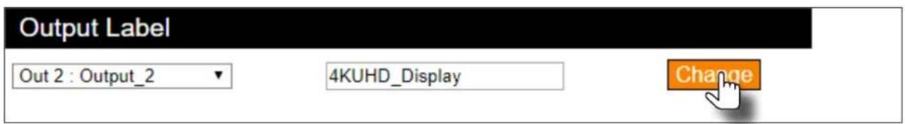 Output Label Out 2 : Output_2 4KUHD_Display Change